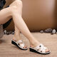 Yunyouli (Yunyouli) Sandalen mittleren Alters für Frauen, die neue Modefischmund-Mund-Hang-Fersen-Sommer-Mutterschuhe tragen, nicht rutschdicke Pantoffeln für Frauen für Frauen im Off-White High Heels (937) 39 (geeignet für Größe 38 Fuß)