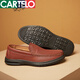 Cartelo Herrenschuhe Lederschuhe Herren Frühling und Sommer Neues echtes Leder Casual Hollow Hole Schuhe Weiche Sohle weiche Oberfläche High-End-Dad Leder Sandalen 9910 Black 38