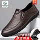 Woodpecker men's shoes summer 2025 new leather shoes British versatile one-piece dad's shoes fashionable soft sole casual leather shoes men 677 black 43