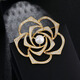 Sili Elegant Camellia Pearl Brooch Retro Light Luxury European and American Temperament Corsage Pin Women's Exquisite Coat Accessories Atmospheric Rotating Camellia