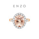 Chow Tai Fook ENZO classic colored treasure 18K gold beryl morganite diamond ring female EZV4033 birthday gift No. 11