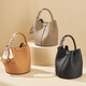 
CARISAKA cowhide bucket bag genuine leather mother and child bag women's bag light luxury large capacity high-end single-shoulder crossbody bag handbag black-ck women's bag 026-gift bag 2 shoulder straps