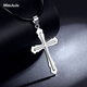 Miss JuJu men's platinum pendant trendy men's flame cross pt950 platinum pendant glossy car flower personalized pendant for women car flower version 8.9-9.1g+ with black leather rope