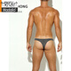 Modal men's ice silk thong one-piece sexy transparent traceless sports fitness underwear men T men's low waist Emerald green + black 1 strip 3XL