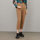 
Yuyu brand women's casual pants for women 2023 new embroidered mid-waist slightly elastic small feet nine-point trousers FGFC6221 Coral Red M
