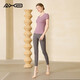 Aixiabu women's yoga suit spring and summer quick-drying short-sleeved sports T-shirt professional Pilates fitness clothing beautiful back large size misty purple top + ancient wood gray nine-point pants XL