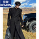 ROMON black long Godfather shoulder-padded woolen coat men's winter thickened cleanfit Cthulhu civilian trench coat black upgraded version 90% of buyers choose M 105-120Jin Jin is equal to 0.5 kg