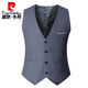 Pierre Cardin Men's Suit Vest Korean Style Slim Vest Autumn Thin Trendy Casual British Style Small Vest Men Navy Blue High Quality Model XL 118-130Jin [Jin equals 0.5 kg]
