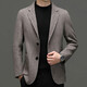 
DK high-end men's herringbone wool suit men's winter double-sided wool suit jacket short large size wool coat gray XL (180)