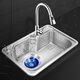 OVIO Spüle Einschalenküche Multifunktionales Waschbecken Edelstahl-Geschirrspüler eingebetteter Nano großer Undercounter-Becken Haushalt 8249 mit 6193 runden Wasserhahn voller Set