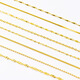 Fat Donglai same style platinum clavicle chain 18K gold necklace for women gold plain chain versatile AU750 rose gold color gold white 18k rose gold baby's breath + certificate + gift box 1.68g x 45cm