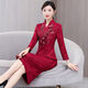 
LKSX Happy Mom Wedding Gown Young High-end Atmospheric Winter Wedding Dress Fall and Winter Wedding Festive High-end Wedding Red 9902# L Recommended 100-110Jin [Jin equals 0.5 kg]