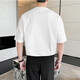 Heavy heavy cotton Henry shirt short-sleeved T-shirt men's summer American retro trend ins loose casual Henry neck T-shirt white XL (recommended 151Jin[Jin equals 0.5 kg]-170Jin[Jin equals 0.5 kg])