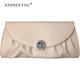 ANDSEEYOU High-end Women's Genuine Leather Clutch Women's Bag 2025 New Fashion Gas Clutch Bag Clutch Crossbody Bag Small Bag Apricot (26.5*12.5*6cm)
