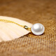 Pearl-shaped freshwater pearl pendant, drop-shaped freshwater pearl pendant, selected 925 silver gold plated base, exquisite and elegant style, gift to girlfriend or sister, 8.3-9.3mm white pearl