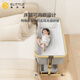 Elittile Yiletu crib multi-functional removable foldable newborn baby splicing bed sixth generation plus log gray