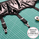Patent leather garters covered with rubber buckles metal gourd buckles garters European and American stockings stockings accessories black paint standard standard
