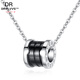DL 1998 Fat Donglai same style pt950 platinum necklace for men and women 2025 new PT950 couple necklace a pair of small waist Eternal Heart Black Ceramic + Necklace