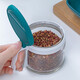 Camellia seasoning box round glass seasoning bottle household kitchen seasoning jar salt shaker seasoning jar seasoning box seasoning with spoon 1 blue + 1 green