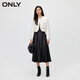 ONLY autumn and winter fashion casual versatile solid color suspender pleated dress for women 12347Y001 H1Z black BLACK L 170/88A