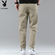 Playboy (PLAYBOY) casual pants men's autumn and winter pants men's straight loose men's pants trendy men's trousers khaki 32