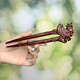 Baozha Original Big Phoenix Green Sandalwood Hairpin Solid Wood Hairpin Log Hairpin U-shaped Hairpin Ancient Style Gift for Women Lingxiao - Green Sandalwood Hairpin About 17cm Long