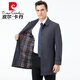 皮尔卡丹（pierre cardin）男士风衣中长款2024年秋季大码宽松中老年爸爸装休闲外套 卡其 170/M(建议100-125斤)