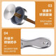 拜杰手动压面机家用手压面条机不锈钢饸烙面条机多功能打面机 银色【带5种模具/可压各种面条】