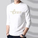 Kissed spring and autumn pure cotton long-sleeved T-shirt for men, slim fit and versatile round neck, middle-aged students long-sleeved bottoming shirt, autumn inner layering top, high-quality version white XL recommended weight 120-135