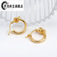 Mengpao 18K gold simple plain hoop earrings for women, unique knotted small ear hoops, niche design, k gold ear buckles, new trendy earrings, weighing about 1.07g