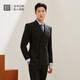 Long Qingxiang business fashion suit, four seasons, door-to-door custom-made slim fit wedding dress, groom suit for men, dark blue 180B (one version per person, customized size)