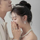 Wedding necklace new Korean style simple pearl crown bridal tiara tiara wedding birthday night model necklace + earrings