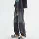 FOG SKY jeans men's summer trendy high street straight-leg pants men's American retro loose wide-leg casual pants SS-506 black gray 2XL (recommended 150-170Jin [Jin equals 0.5 kg])