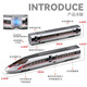Grande télécommande Train de rail à grande vitesse Train EMU Modèle Revival Child's Harmony Boy Electric Track Alloy Remote Control Control Board White 3 sections + grande piste