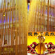 BPE door curtain partition Fengshui curtain entrance door gourd line curtain bead curtain crystal bead line curtain hanging curtain decorative curtain champagne color width 1 meter * 2 meters high Single layer encryption