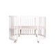 Happy Schwangerschaft High-End-Krippe bewegbares massives Holz kleines Bett Spleiß großes Bett 0-6 Jahre altes Neugeborenes Babybett Cradle Multifunktionales Bett + braune Matte + großer Tupfen 4-teiliger Set + Quilt