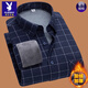 Playboy (Playboy) Full Cotton warmes Hemd Herren-Langarmer Winter Casual Plaid reines Baumwollfell und verdicktes Hemd für ältere und ältere Menschen 9902 plus Samt 2xl empfohlen 135-155jin [Jin gleich 0,5 kg]