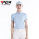 PGM高尔夫服装女装 透气短袖T恤 POLO衫 YF673-冰晶蓝【上衣】 M