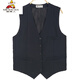 稻草人中老年男士马甲春秋薄款大码修身爸爸装背心中年男装商务休闲马夹 西装马甲-灰色 3XL 56码