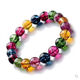 Xiyinfu Tourmaline Bracelet Watermelon Tourmaline Women's Crystal Bracelet Decorated with Explosive Crystal Candy Seven-Colored Peach Blossom 8mm Bead Diameter 16cm