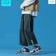 Wu Quanwan 5XL Fat 230Jin [Jin equals 0.5 kg] Pants for men in spring, summer and autumn, trendy loose Japanese fashion casual wide-leg fatty nine-point pants K1049 black 5XL