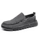 Hongxingxiang Alte Peking-Stoffschuhe Herrenschuhe atmungsbezogene lässige Schuhe Ein Fuß Leinwandschuhe Leichte mittlere und ältere Vaters Schuhe weicher Sohle Non-Slip 8807 Herrengrau Single 40
