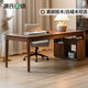 
Genji Wooden Nordic Solid Wood Desk Double Office Desk Study Workbench Black Walnut Long Table Household Table Ash Wood Desk 1600*700*755mm