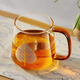 Yaji heat-resistant glass tea cup tea water separation tea cup office tea ceremony tea cup one-leaf bodhi cup 500ml