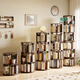 Jiayi solid wood rotating bookshelf 360 degree bookcase living room corner bookshelf vertical floor-standing one-piece wall shelf