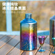 TITO TITANIUM pure titanium wine bottle 600mL outdoor camping white wine bottle large capacity wine bottle portable high-end portable wine set pure titanium wine bottle (600ml) - ice flower blue