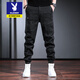 Playboy Working Jeans Herren Trendy Marke Body Body Foot Fußhose Frühling und Herbst Blau Retro Herrenhosen hübsche trendige Retro Blue L.