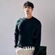 Sanheer Winter Bi High-End-Pullover Deutsch Yangtze Warm Wolle Dicke Stil Herren-Hälfte-Turck-Strickjacke DAZ687 Karamellfarbe 48/m