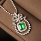 Haikai Necklace Women's Emerald Gemstone Necklace Luxury Jewelry Valentine's Day Birthday Gift for Wife or Girlfriend Emerald Gemstone Necklace (1.25ct/Selected Flawless)
