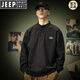 JEEP SPIRIT extra large size 300Jin Jin is equal to 0.5kg Henry collar long-sleeved T-shirt men's spring and autumn American loose layered polo. shirt sweatshirt ins trendy brand black 4XL recommended 250-300Jin Jin is equal to 0.5kg